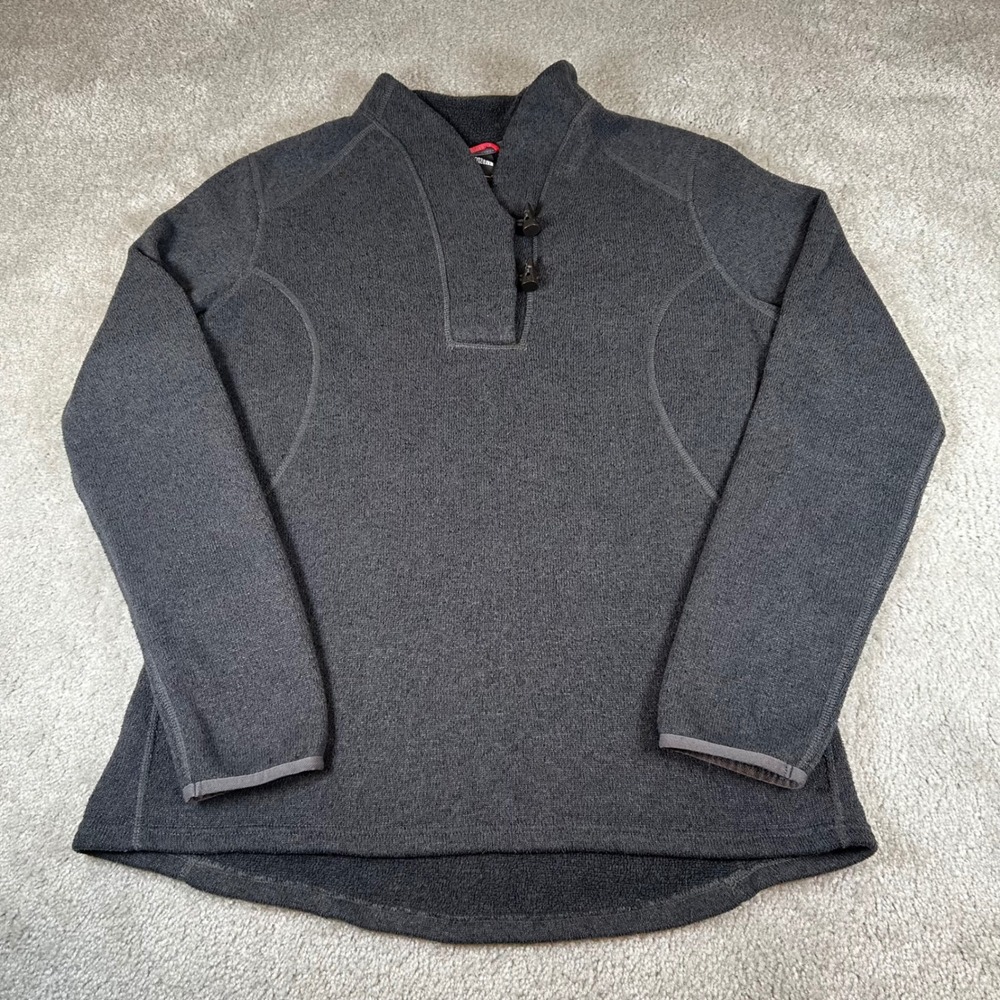 The North Face Crescent Sunset Pullover Womens XL Gray Toggle Fleece Sweater